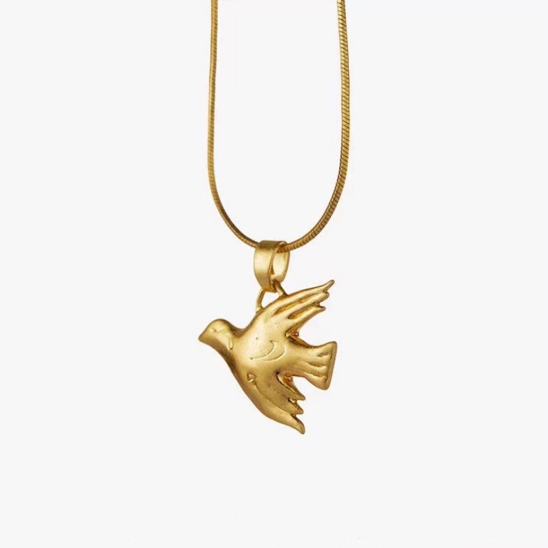 Free Ode Pigeon Series Ancient Greece Mini Edition Star and Moon Pigeon Collarbone Necklace