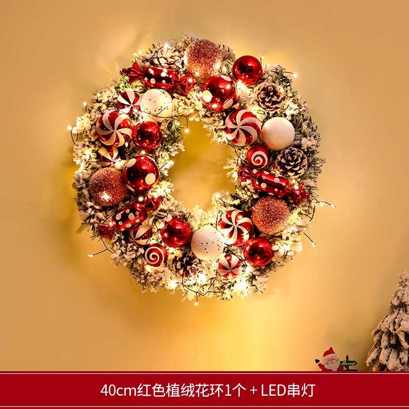 Decoraciones navideñas transfronterizas creativas guirnaldas navideñas puertas colgantes de caña ventanas atmósfera diseño de colgantes navideños