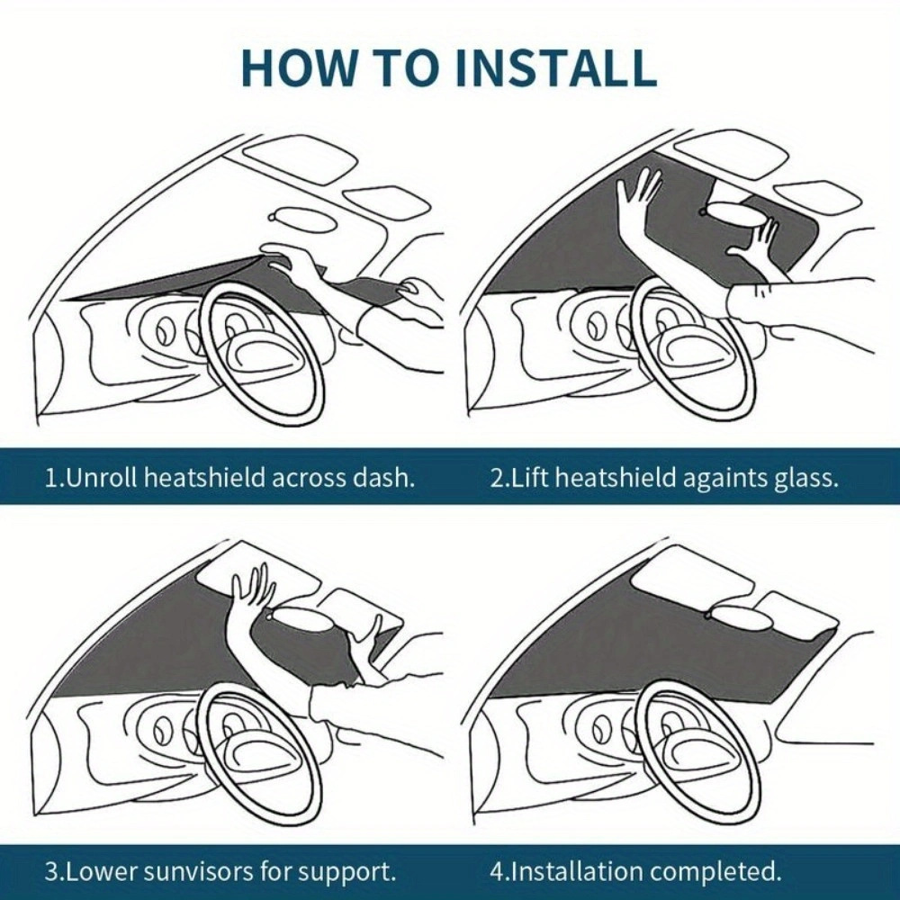 Cross-Border Hot-Selling Front Windshield Heat-Insulating Sunshade Car Universal Aluminum Foil Sunshade Easy to Install and Store