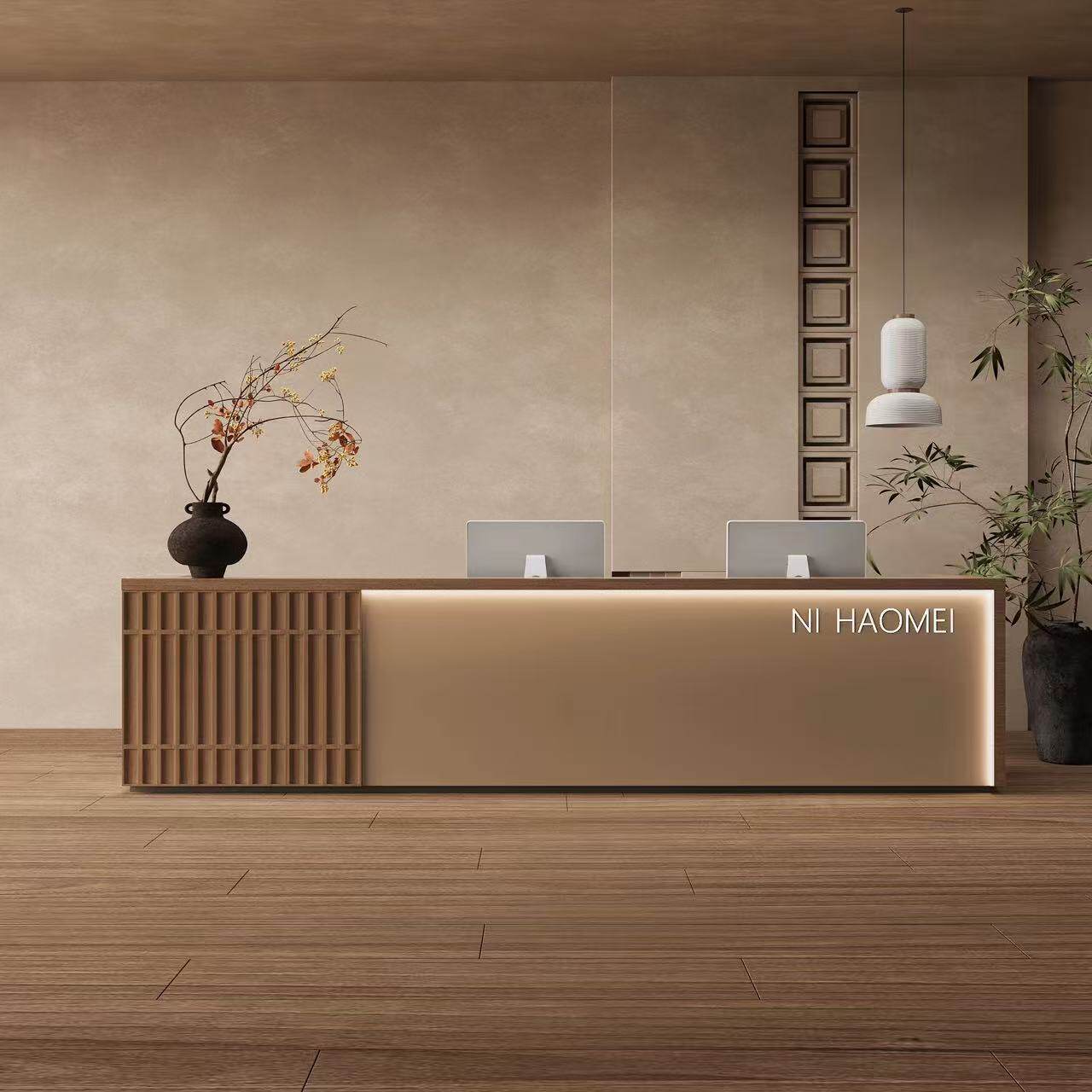 Chinese-Style Company Reception Desk, High-End Hotel Bar Counter, Beauty Salon Service Desk, Clothing Store Checkout Counter