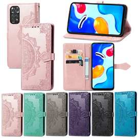 适用红米Redmi Note 11S翻盖压花PU手机皮套小米11Lite插卡手机壳