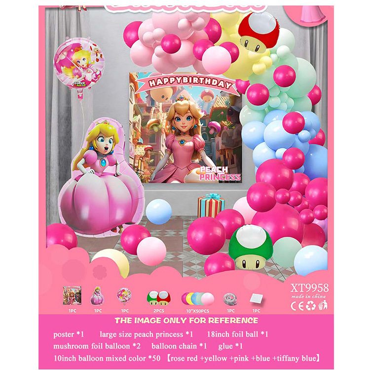 Fiesta de cumpleaños redonda escena diseño decorativo globo traje de juguete para niños globo de aluminio letras y números