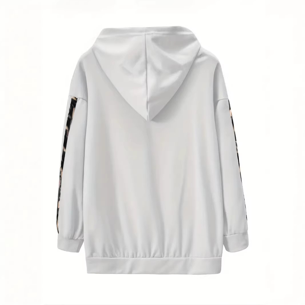 Women's Casual KC Logo Print Hooded Long Sleeve Sweatshirt And Jogging Pants Set Loose Fitting Comfortable 0051 Print_ecoleips.com