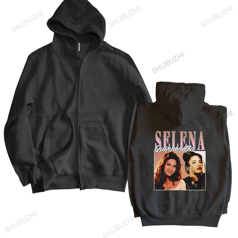 Homme cotton hoodies TOPS SELENA QUINTANILLA zipper Men