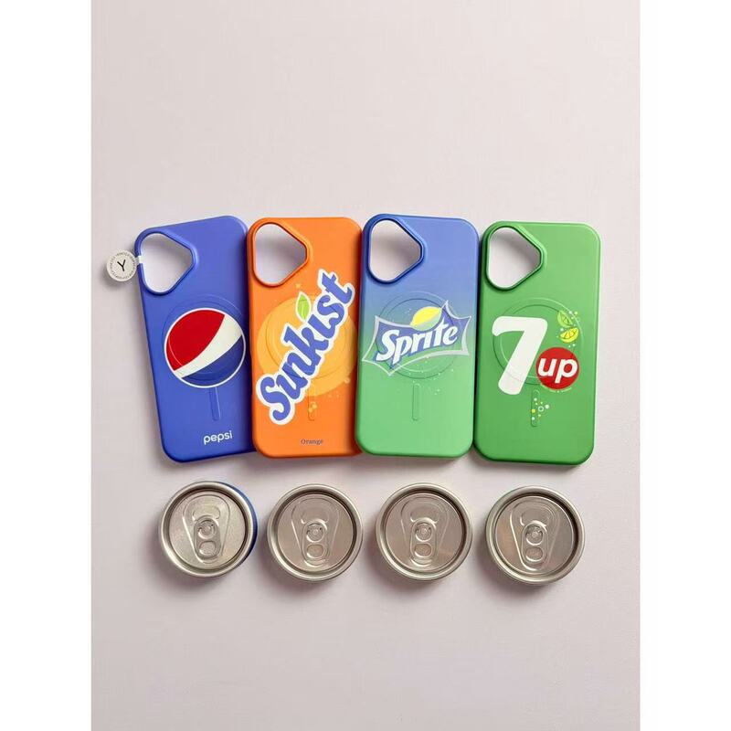Magnetic Suction Case·Ins-Style Drink Collection Pc Semi-Covered Hard Phone Case Suitable for Iphone171615 Anti-Fall Case