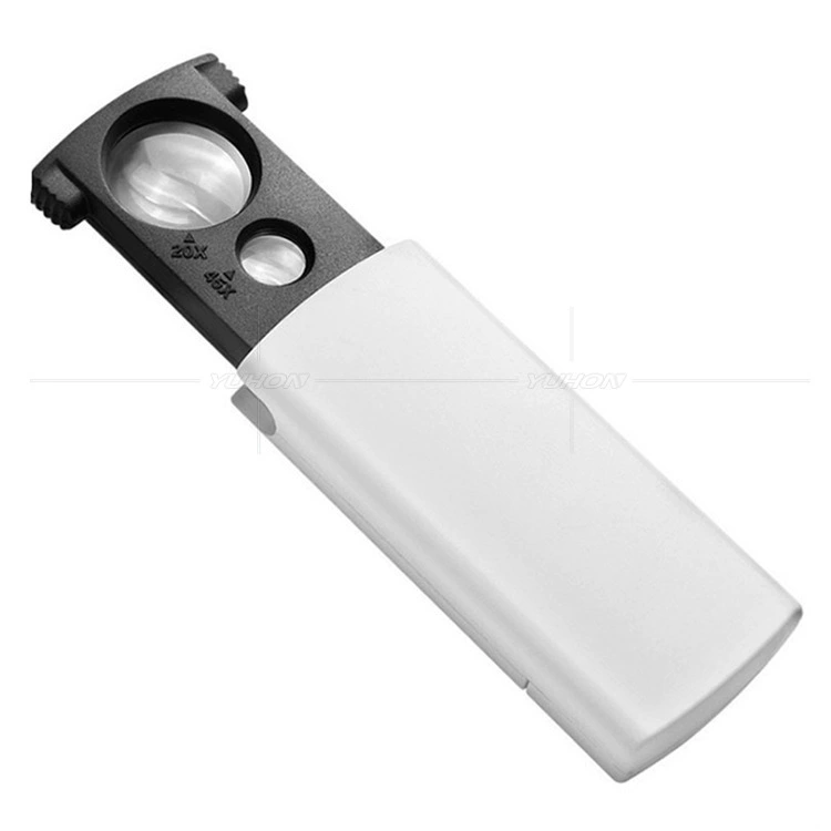 Прямая ручная портативная Выдвижная Светодиодная лампа для проверки банкнот 20 раз в 45 раз увеличительное стекло с высокой идентификацией ювелирных изделий