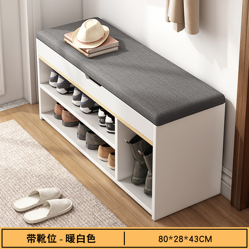 ↤↤↤【2단 대용량 깊이 플립형 + 부츠 수납 공간】80*28*43cm 따뜻한 흰색⇨⇨⇨