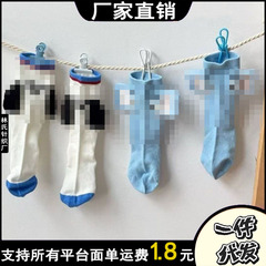 立体卡通可爱小象狗狗袜子女春秋中筒袜设计款小众搞怪潮流长筒袜