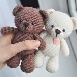 跨境新款Frankie the teddy bear - CROCHET小熊毛绒玩偶公仔玩具