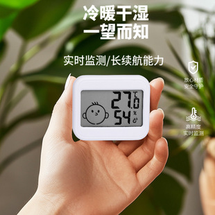 Factory mini electronic temperature and humidity meter indoor baby room bedroom autumn and winter high precision dry and wet thermometer wholesale