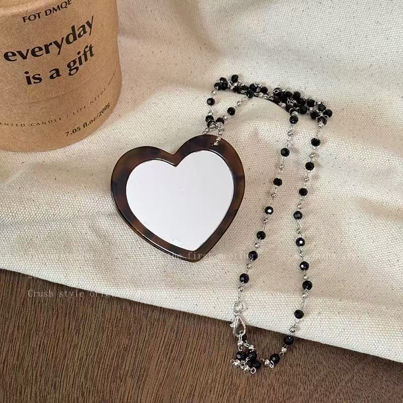 Leopard print love necklace