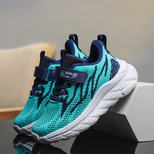 Direct Sales Boys' Sports Shoes Breathable Mesh Slip-Resistant Mid-Height Sports Shoes for Middle School Students