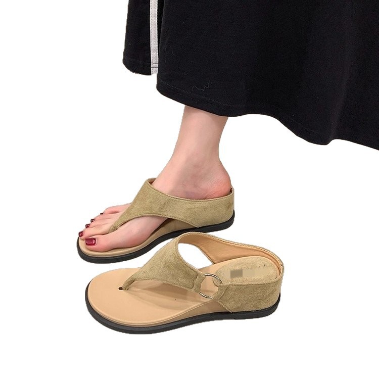 La parte inferior gruesa aumenta la altura del talón clip zapatillas de flip flops para mujeres verano 06 nuevas zapatillas no cansadas image 5