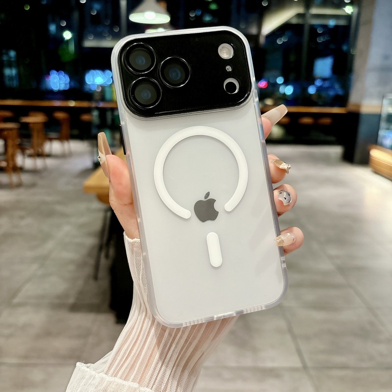 适用iPhone17Pro手机壳雅盾精孔磁吸苹果16自带镜头膜保护套橙色|undefined