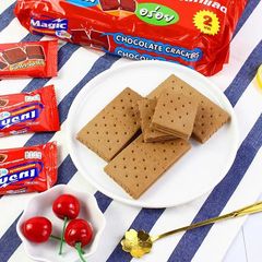 Thailand Imported Food Zhen Zhen Butter Chocolate Flavored Soda Sandwich Cookies Large Bag Office Snacks