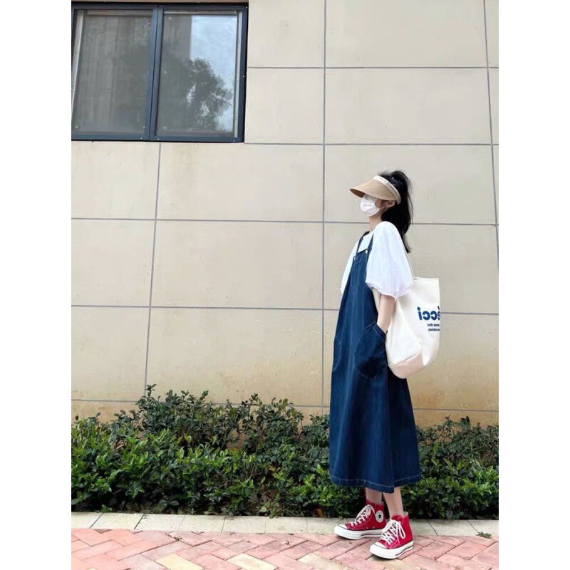 Maternity Wear 2025 Summer New Korean Style Fashionable Two-Piece Maternity Suspender Dress