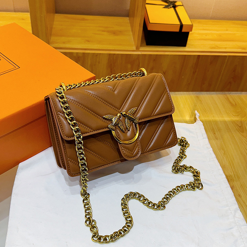 European and American Cross-border Pinko Women's Bag Summer Niche Light Luxury Crossbody Swallow Bag High-end Shoulder Chain Underarm Bag European and American Cross-border Pinko Women's Bag Summer Niche Light Luxury Crossbody Swallow Bag High-end Shoulder Chain Underarm Bag