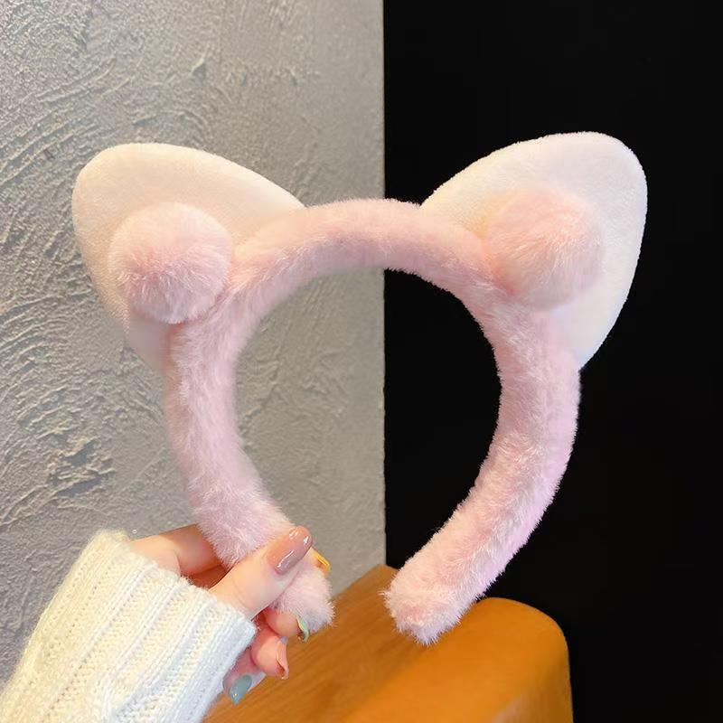 Linda diadema de oso de amor tridimensional, diadema de felpa de dibujos animados de celebridades de Internet, diadema de lavado de cara, accesorios para el cabello de todo fósforo de celebridades de Internet al por mayor