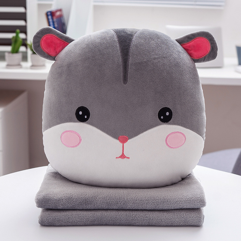 Almohada edredón Almohada de doble uso Manta plegable Cojín interior del coche Almohada Aire acondicionado dos en uno Oficina Siesta