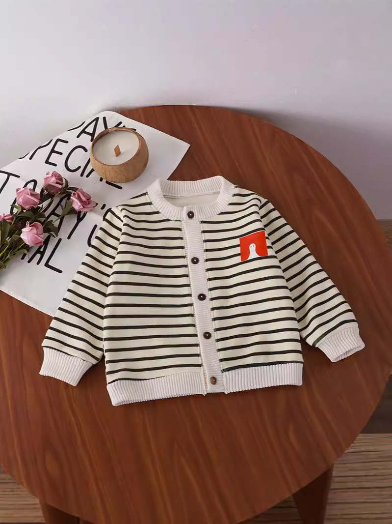 Cárdigan para niños más chaqueta de terciopelo para niños, bebé de punto, primavera y otoño, pequeño abrigo exterior, niños y niñas, cuello en V, estilo de moda, todo fósforo