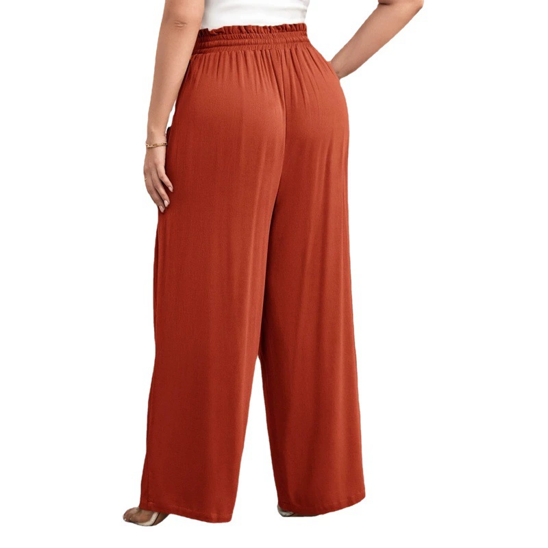 Новинка 2025 года: популярные в Европе и Америке эластичные повседневные брюки прямого кроя больших размеров для женщин, весна-лето, для самостоятельных продавцов на Amazon.