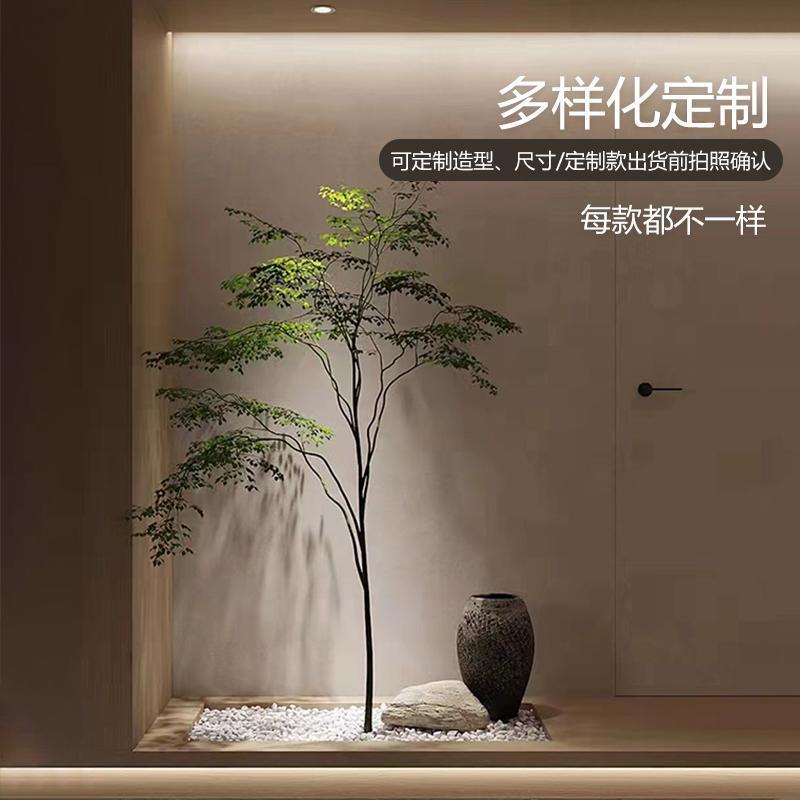 仿真绿植大型假榕树植物室内商场侘寂风格落地盆栽搭配摆件