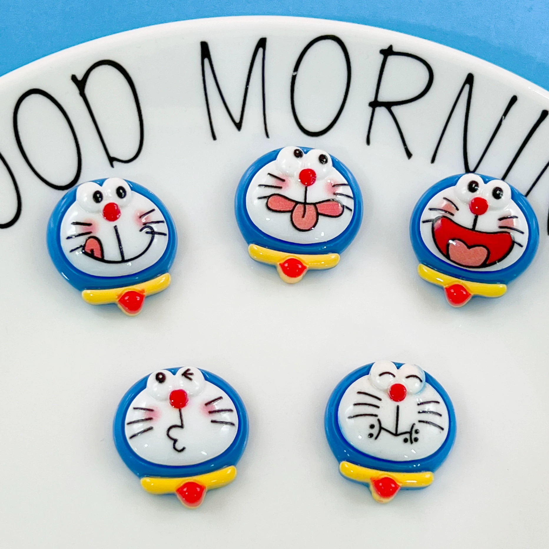 Смола патч мультфильм синий кот дырка обувь для мобильного телефона чехол для воды стакан крем-клей DIY заколки для волос аксессуары