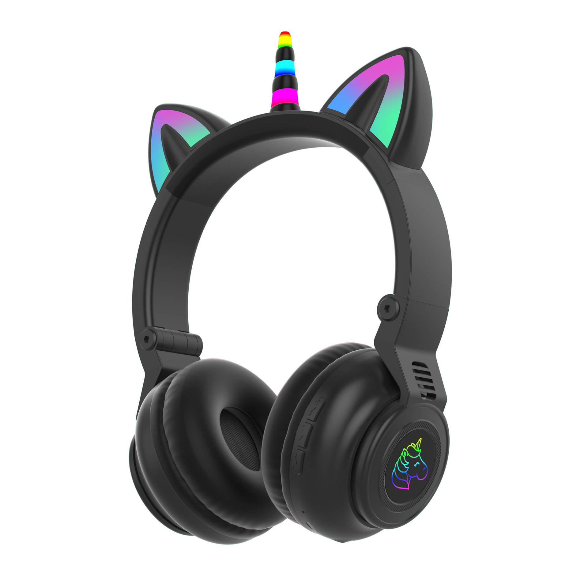 Auriculares STN-27 transfronterizos Auriculares Bluetooth unicornio luminoso inserción de tarjeta inalámbrica deportes auriculares de oreja de gato