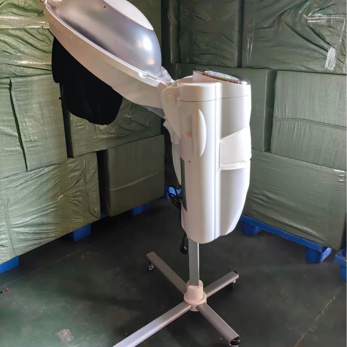 Vaporizador de Cabello Infrarrojo O3 con Ozono, Máquina de Micro-Niebla con Luz de 12 Colores para el Cuidado del Cabello y Tratamiento Infrarrojo