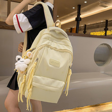 新款书包女生小学生2025初中生高中生大容量背包女孩字母双肩包包