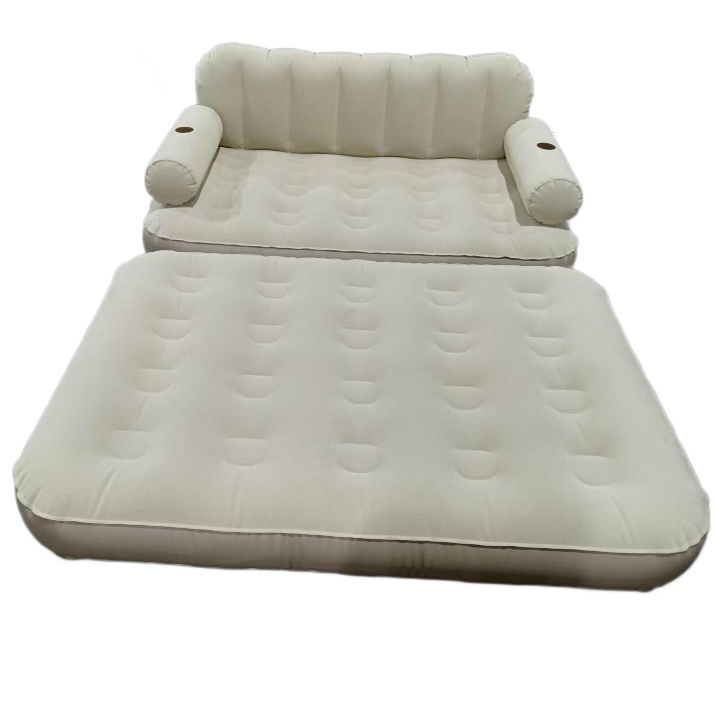 Outdoor Camping Folding Inflatable Sofa with Elevated Backrest, Automatic Thickening Nap Sofa Bed for Home Use