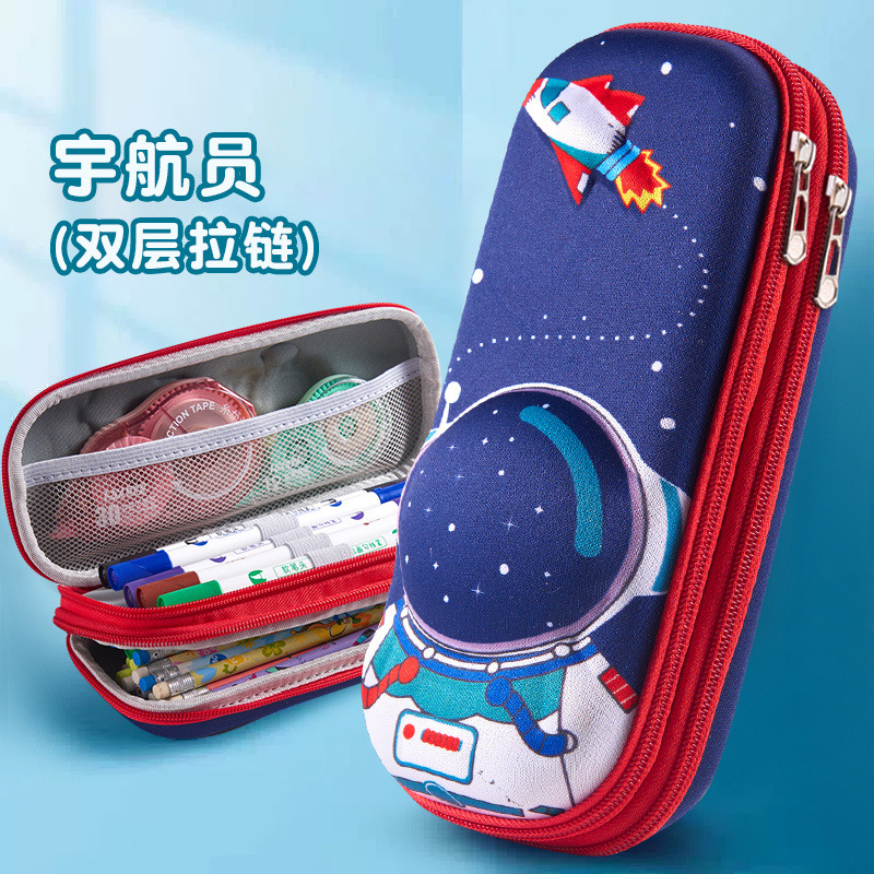 26 nueva caja de lápiz 3D de cremallera de doble capa de estudiantes de primaria gran capacidad bolsas de papelería para niños bolsas de lápiz para niñas caja de papelería