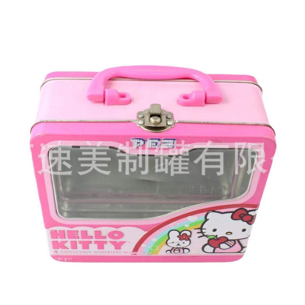 工厂方形开窗pvc手提铁盒包装 外贸手挽罐  外贸化妆品手挽罐