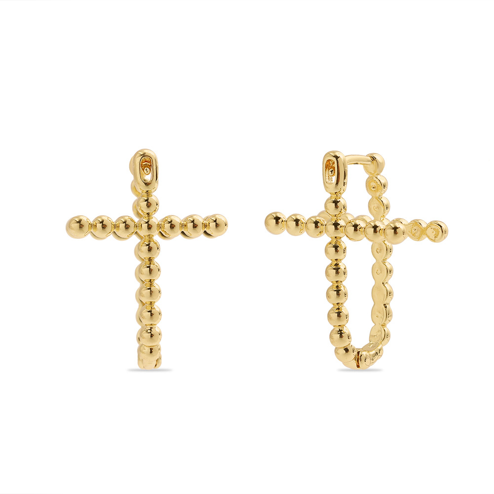 Punk Copper Cross Fashion Earrings display picture 2