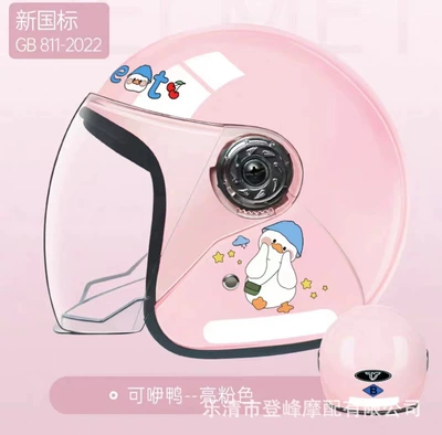 Motorcycle Safety Supplies: Motorcycle Helmet for Women and Men - pink-duck