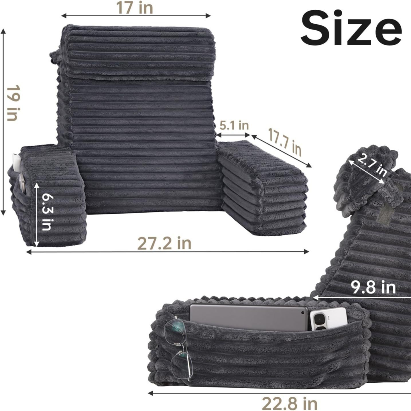 almohada de lectura para adultos almohada de esponja transfronteriza almohada de cama compresible almohada de protección de cuello y cintura almohada de lectura multipropósito