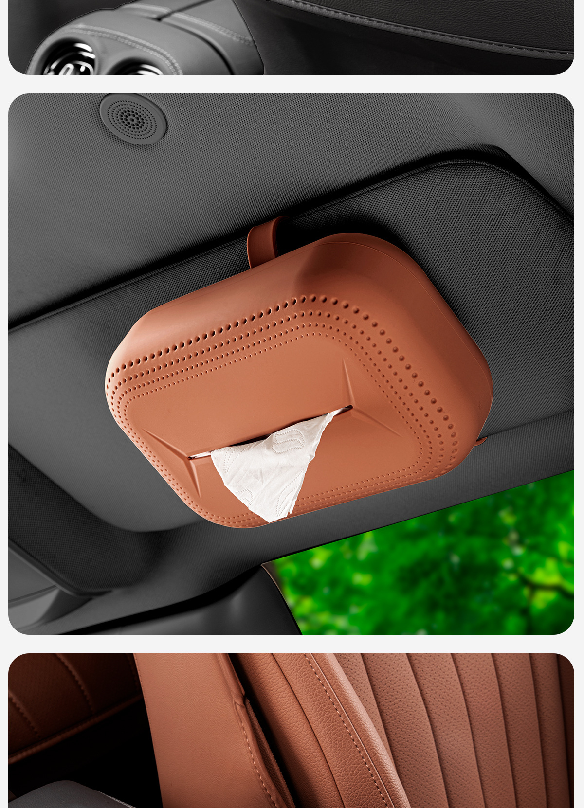 Suitable for Mercedes-Benz Gle Car Tissue Box Silicone Gle350 Gls450 Car Tissue Bag Interior Supplies