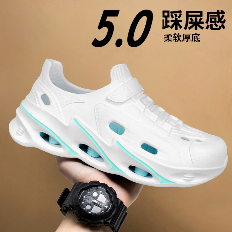 Sandalias de plataforma transfronteriza de verano, tendencia deportiva para hombres, pantuflas con todo incluido, zapatos de playa antideslizantes y transpirables