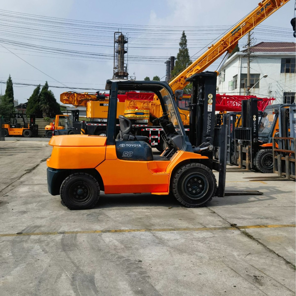 Toyota 7F505 toneladas de segunda mano carretilla elevadora soporte de exportación marca japonesa 8F50 8 toneladas 10 toneladas