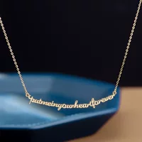 Чистое золото 14K одна часть цепи простое Золото O Цепь письмо название бренда персонализированные памятные Галстуки золотые украшения 11548
