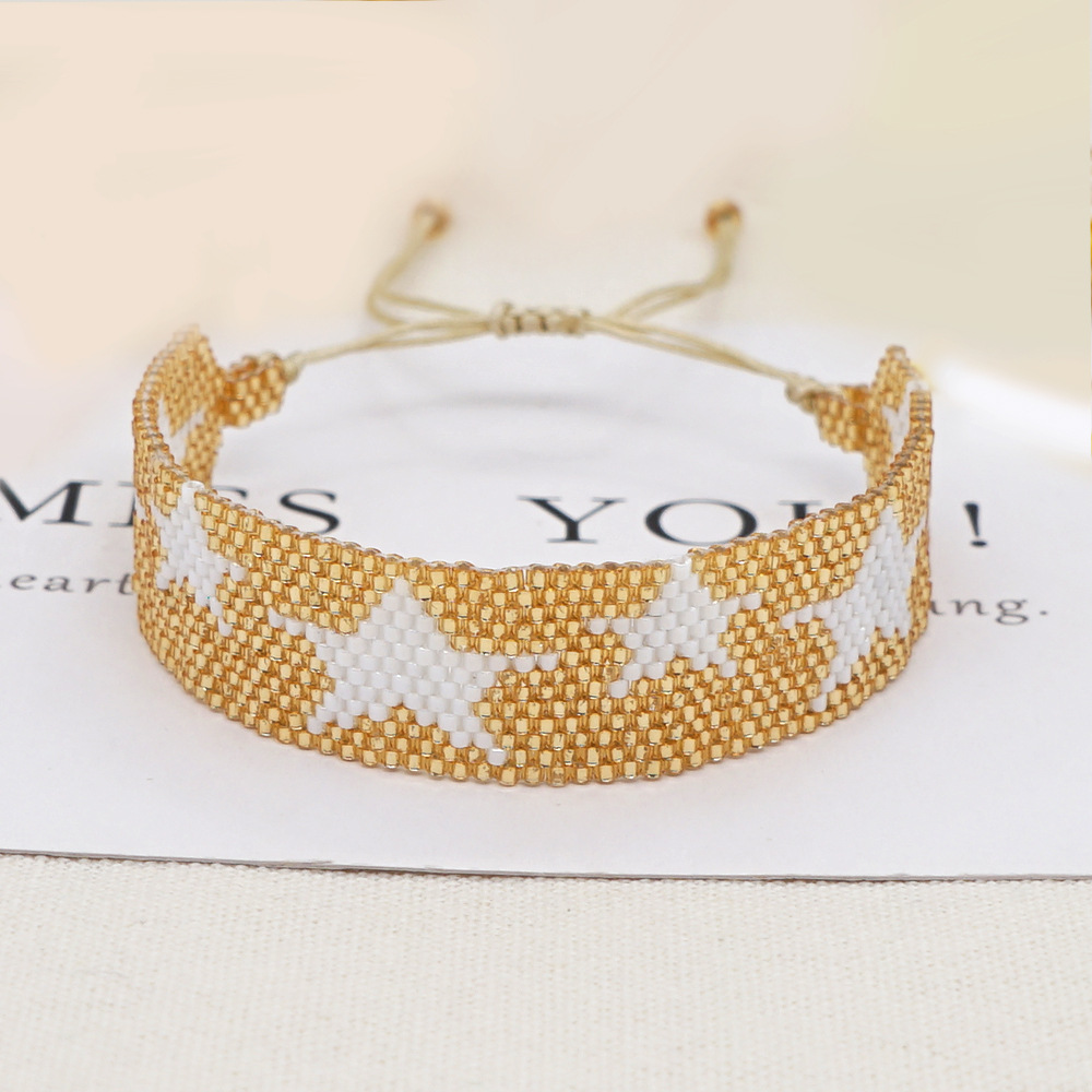 Bohemian Miyuki Beads Woven Five-pointed Star Bracelet Wholesale Nihaojewelry display picture 5