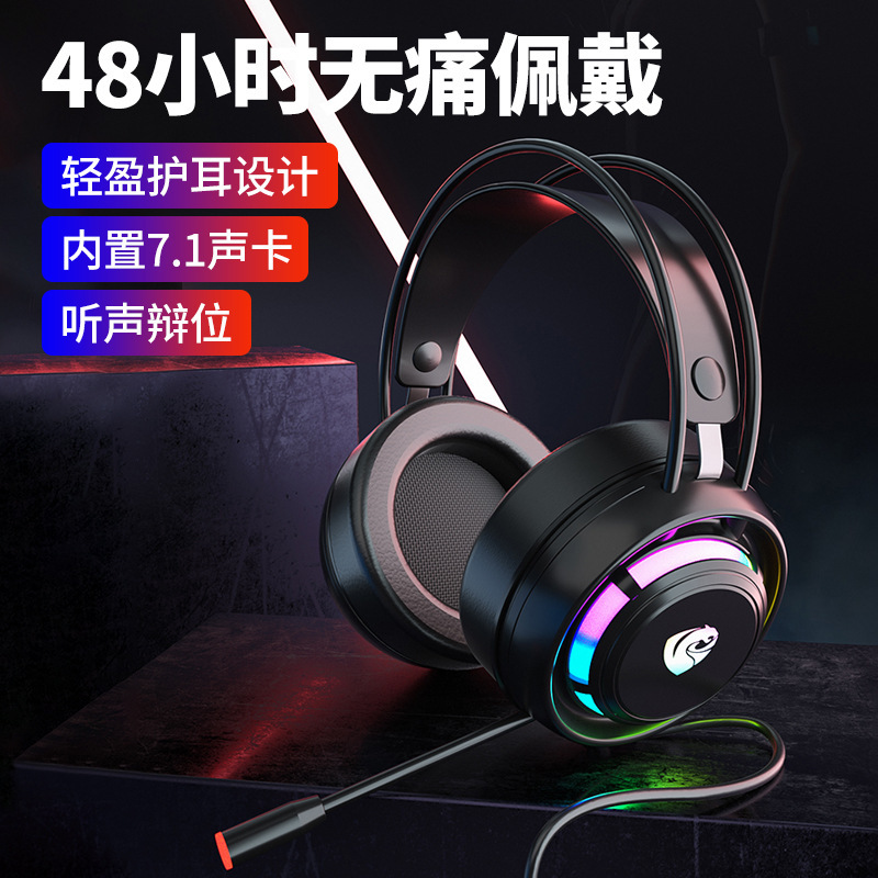Cross-border PSH-300 computer headset headset e-sports game wired headset with microphone desktop notebook mobile phone