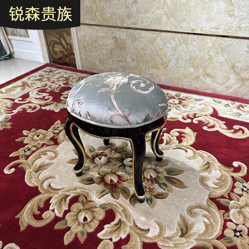 Французский маска из цельного дерева с вышивкой, туалетный стул в европейском стиле, косметический стул в роскошной спальне, простой косметический стол, домашний мини