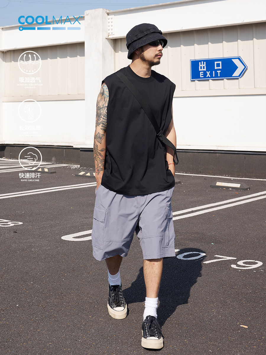 TRSメンズ | 25sscool max涼感200g速乾吸湿日焼け止めアウトドアスポーツベストカンタンtシャツ男
