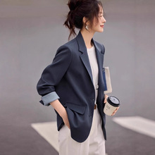 撞色简约西服外套2025年秋季新款职场通勤显瘦韩版小西装女正装潮