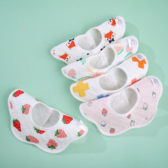 Children's Waterproof Petal Bibs, 360-Degree Rotating All-Cotton Drool Bibs for Infants and Toddlers, Water-Resistant Baby Knitted Bibs