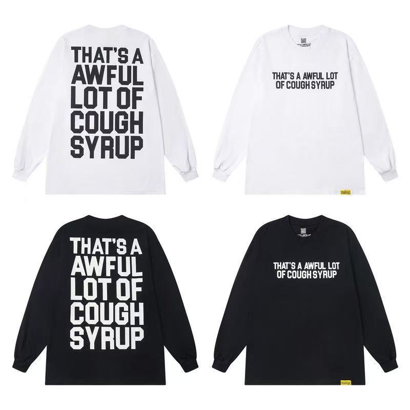 国境を越えた貿易のトレンドブランド THAT'S A AWFUL LOT OF COUGH SYRUP ゆったり男女兼用半袖Tシャツ|undefined