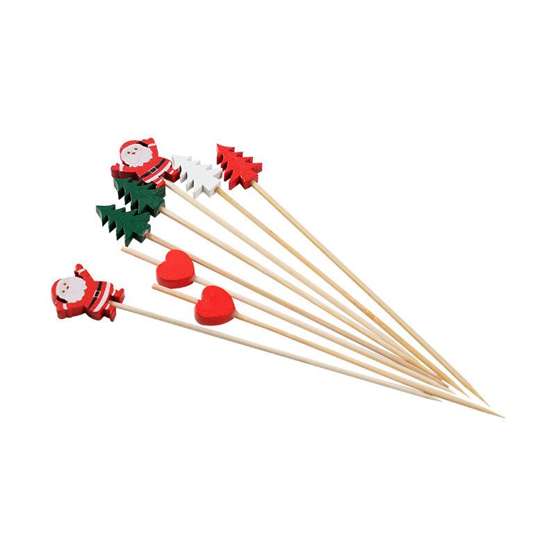 越境供給の使い捨てクリスマスシリーズフルーツ串、工場直販、ネットで話題の砂糖漬け串切りばさみ串、京串竹串|undefined