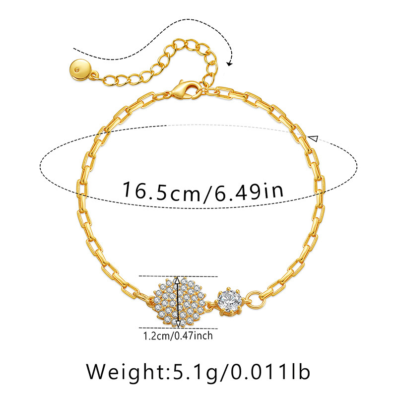 Fashion Round Copper Plating Inlay Rhinestones Bracelets 1 Piece