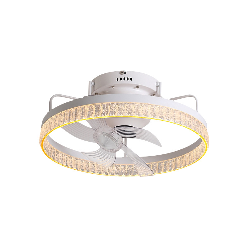 Ventilador de Techo con Luz de Acrílico y Hierro Inteligente Atenuable para Dormitorio
